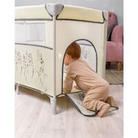 Манеж-кровать Amarobaby Transform Flora AMARO-26TrF/03 (бежевый) - Изображение №10 — Chaika Market