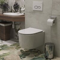 Унитаз подвесной Roxen Simple Compact в комплекте с инсталляцией StounFix Dual Fresh 6 в 1 966428 (кнопка: серый бетон) - Изображение №10 — Chaika Market
