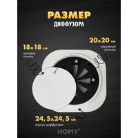 Вентиляционная решетка HOMY AIR круглый A125WRS d200 (белая) - Изображение №3 — Chaika Market
