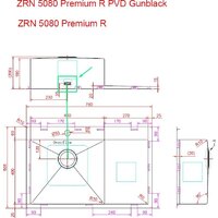 Кухонная мойка ZorG ZRN 5080 Premium R PVD Gunblack - Изображение №11 — Chaika Market