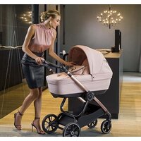 Универсальная коляска CAM Posh (2 в 1, розовый/рама розовое золото) - Изображение №4 — Chaika Market