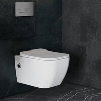 Унитаз подвесной Roxen Cube Bidet One Rimless 6 в 1 StounFix Dual Fresh 608961 (кнопка: матовая) - Изображение №10 — Chaika Market