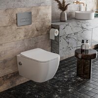 Унитаз подвесной Roxen Cube Bidet One Rimless 6 в 1 StounFix Dual Fresh 608961 (кнопка: матовая) - Изображение №9 — Chaika Market