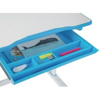 Парта Растущая мебель B204 + стул + выдвижной ящик + подставка для книг + светильник (голубой/белый) - Изображение №15 — Chaika Market