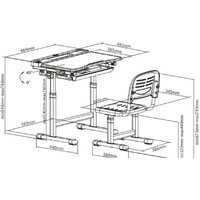 Парта Растущая мебель B204 + стул + выдвижной ящик + подставка для книг + светильник (голубой/белый) - Изображение №16 — Chaika Market