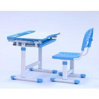 Парта Растущая мебель B204 + стул + выдвижной ящик + подставка для книг + светильник (голубой/белый) - Изображение №3 — Chaika Market