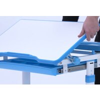 Парта Растущая мебель B204 + стул + выдвижной ящик + подставка для книг + светильник (голубой/белый) - Изображение №6 — Chaika Market