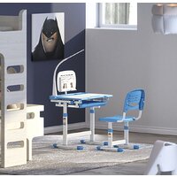 Парта Растущая мебель B204 + стул + выдвижной ящик + подставка для книг + светильник (голубой/белый) - Изображение №10 — Chaika Market