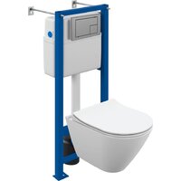 Унитаз подвесной Cersanit City Smart CO DPL EO Slim (с кнопкой Corner 64107 хром матовый) — Chaika Market