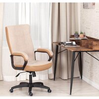 Офисное кресло TetChair Trendy (флок, бежевый/бронзовый) - Изображение №15 — Chaika Market