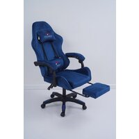 Игровое (геймерское) кресло Calviano 1584 (велюр, синий) - Изображение №3 — Chaika Market