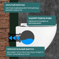 Унитаз подвесной Saniteco KW-9003W Single Hole + TECE Kit 9400412 - Изображение №5 — Chaika Market