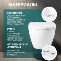 Унитаз подвесной Saniteco KW-9003W Single Hole + TECE Kit 9400412 - Изображение №4 — Chaika Market