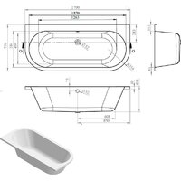 Ванна Bonito Home Aura 170x75 BH-AU-104-170W/St+BH-AU-P-170 (с ножками, экраном и креплением) - Изображение №5 — Chaika Market