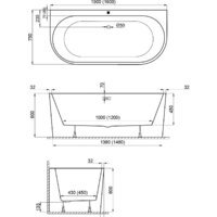 Ванна Polimat Sola 160x75 (пристенная, белый) - Изображение №3 — Chaika Market