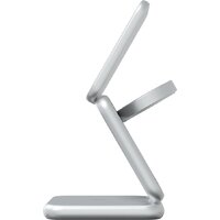Беспроводное зарядное Magssory Fold Pro 3 в 1 WCH063 (серебристый) - Изображение №4 — Chaika Market