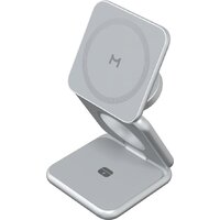 Беспроводное зарядное Magssory Fold Pro 3 в 1 WCH063 (серебристый) - Изображение №5 — Chaika Market