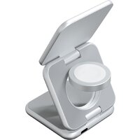 Беспроводное зарядное Magssory Fold Pro 3 в 1 WCH063 (серебристый) - Изображение №6 — Chaika Market