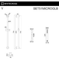 Душевой гарнитур  Whitecross SET51MICROGLB (брашированное золото) - Изображение №2 — Chaika Market