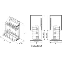 Корзина выкатная Starax S-2881-C (левое крепление, хром) - Изображение №3 — Chaika Market
