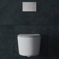 Унитаз подвесной Roxen Simple Compact в комплекте с инсталляцией StounFix Dual Fresh 6 в 1 966133 (кнопка: серый бетон) - Изображение №14 — Chaika Market