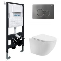 Унитаз подвесной Abber Bequem AC1100T-AC0105-AC0121NG (с кнопкой смыва) — Chaika Market