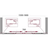 Стеклянная шторка для ванны BelBagno UNIQUE-VF-2-150/180-140-C-Cr - Изображение №4 — Chaika Market