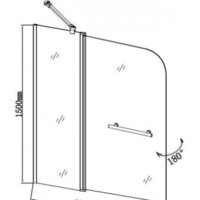 Стеклянная шторка для ванны Aquanet SG-1200 150x120 (прозрачное стекло) - Изображение №2 — Chaika Market