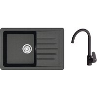 Кухонная мойка Berge BR-7602 + Like F8007122 (черный) — Chaika Market