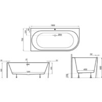 Ванна Polimat Sola 160x75 R (пристенная, белый) - Изображение №3 — Chaika Market
