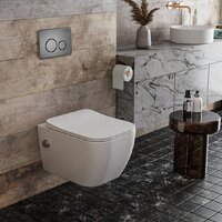 Унитаз подвесной Roxen Cube Bidet One Rimless 6 в 1 StounFix Dual Fresh 632852 (оружейная сталь/металл) - Изображение №11 — Chaika Market