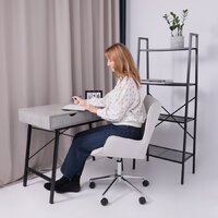 Офисное кресло AksHome Bella (chrome Kiton 701 велюр/белый антарктида) - Изображение №2 — Chaika Market