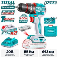 Ударная дрель-шуруповерт Total TIDLI20558 (с 2-мя АКБ, кейс) — Chaika Market