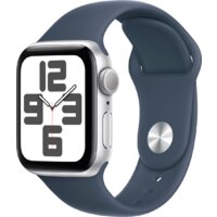 Умные часы Apple Watch SE 2 40 мм (алюминиевый корпус, серебристый/грозовой синий, спортивный силиконовый ремешок S/M) - Изображение №1 — Chaika Market