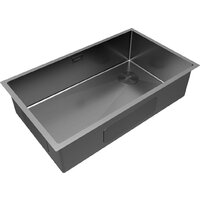 Кухонная мойка Paulmark NEXT-SKEW 74 Uni PM887444-GM (черный/вороненая сталь) - Изображение №2 — Chaika Market