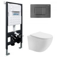 Унитаз подвесной Abber Bequem AC1100T-AC0105-AC0120NG (с кнопкой смыва) — Chaika Market