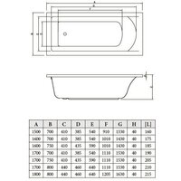 Ванна Bonito Home Aventura 180x80 BH-AV-901-180-80 Slim/St (с ножками) - Изображение №4 — Chaika Market