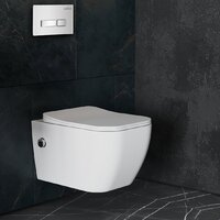 Унитаз подвесной Roxen Cube Bidet One Rimless 6 в 1 StounFix Dual Fresh 640526 (белое стекло) - Изображение №12 — Chaika Market