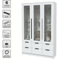 Шкаф-витрина Интерлиния Концепт КТ-ШВ3 (белый платинум/белый платинум) - Изображение №2 — Chaika Market