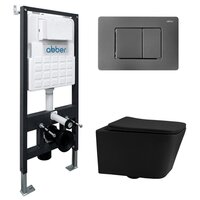 Унитаз подвесной Abber Rechteck AC1201MB-AC0105-AC0120NG (с кнопкой смыва) — Chaika Market