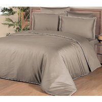 Евро комплект постельного белья DO&CO Delux Premium Lucca 11987 (коричневый) — Chaika Market