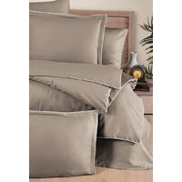 Евро комплект постельного белья DO&CO Delux Premium Lucca 11987 (коричневый) - Изображение №2 — Chaika Market