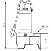 Фекальный насос Wilo Rexa MINI3-V04.13/M08-523/A-5M - Изображение №2 — Chaika Market