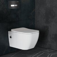 Унитаз подвесной Roxen Cube Bidet One Rimless 6 в 1 StounFix Dual Fresh 649838 (чёрное стекло) - Изображение №11 — Chaika Market