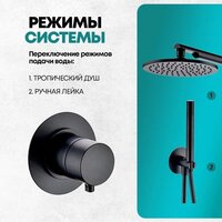 Душевая система  Grocenberg GB5090 (черный матовый) - Изображение №4 — Chaika Market
