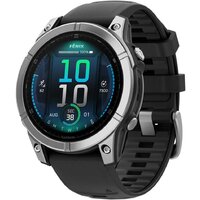 Умные часы Garmin Fenix E 47мм (нержавеющая сталь, черный силиконовый ремешок) — Chaika Market