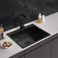 Кухонная мойка ARFEKA Eco AR 600*500 Black PVD Nano Decor Volcanic Rock — Chaika Market
