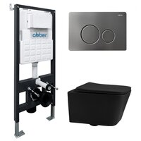 Унитаз подвесной Abber Rechteck AC1201MB-AC0105-AC0121NG (с кнопкой смыва) — Chaika Market