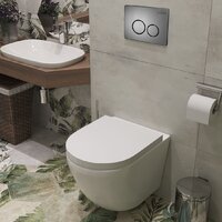 Унитаз подвесной Roxen Antares One Rimless 6 в 1 StounFix Dual Fresh 625385 (оружейная сталь/металл) - Изображение №10 — Chaika Market