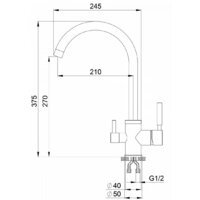 Смеситель Krona Brunnen H270 1 КА-00006917 (черный) - Изображение №3 — Chaika Market